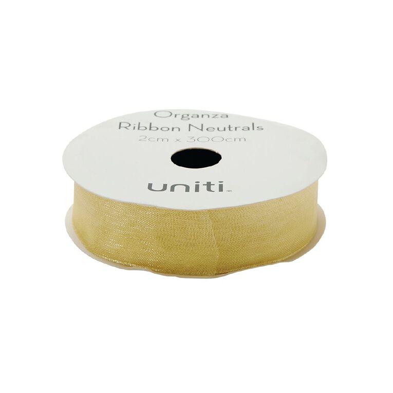 Uniti Organza Ribbon Neutrals 3m Assorted, , hi-res
