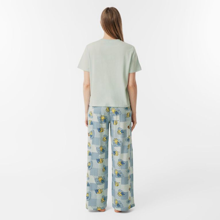 Minions Women's Jersey Tee and Pant Pyjama Set, Blue Light, hi-res