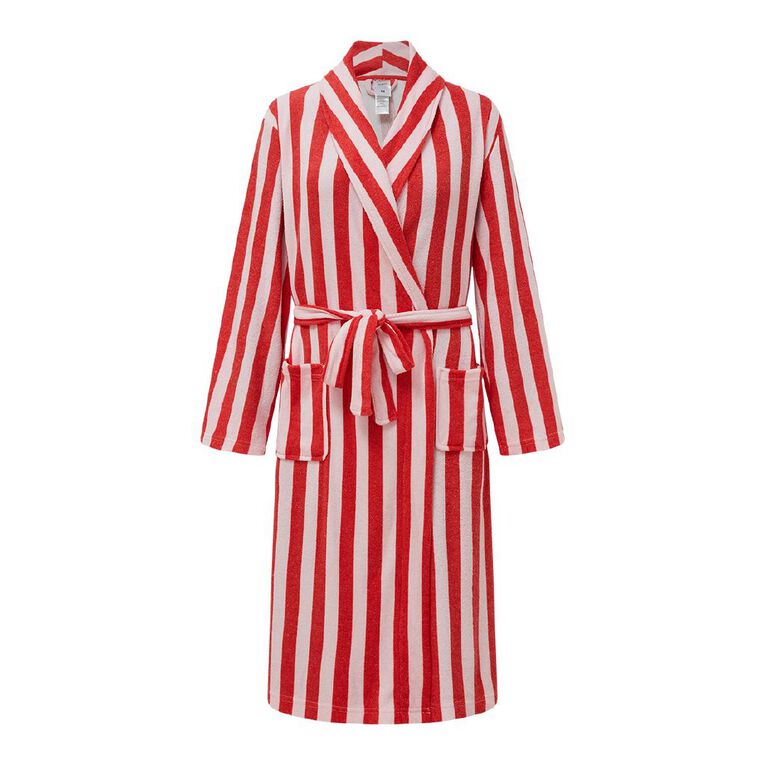 H&H Women's Terry Robe, Pink Light, hi-res