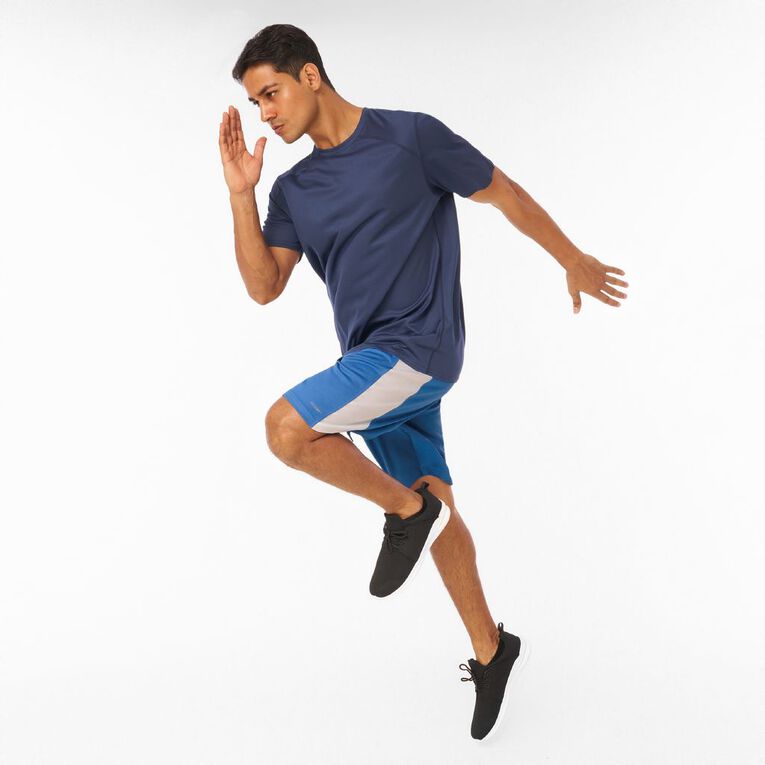 Active Intent Men's Panel Basketball Shorts, Blue Mid, hi-res