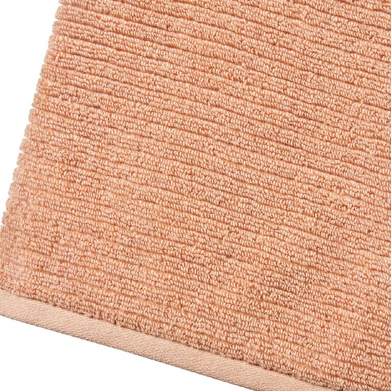Living & Co Plush Ribbed Bath Towel Rust 68cm x 137cm, Rust, hi-res
