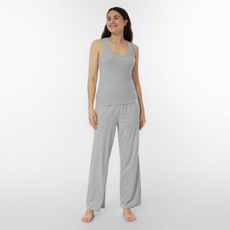 H&H Women's Knitted Pyjama Pants, Grey Marle, hi-res