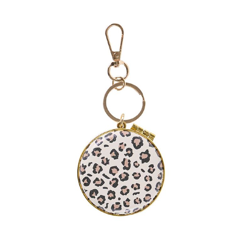 Poppi Bag Charm Compact Mirror Leopard, , hi-res