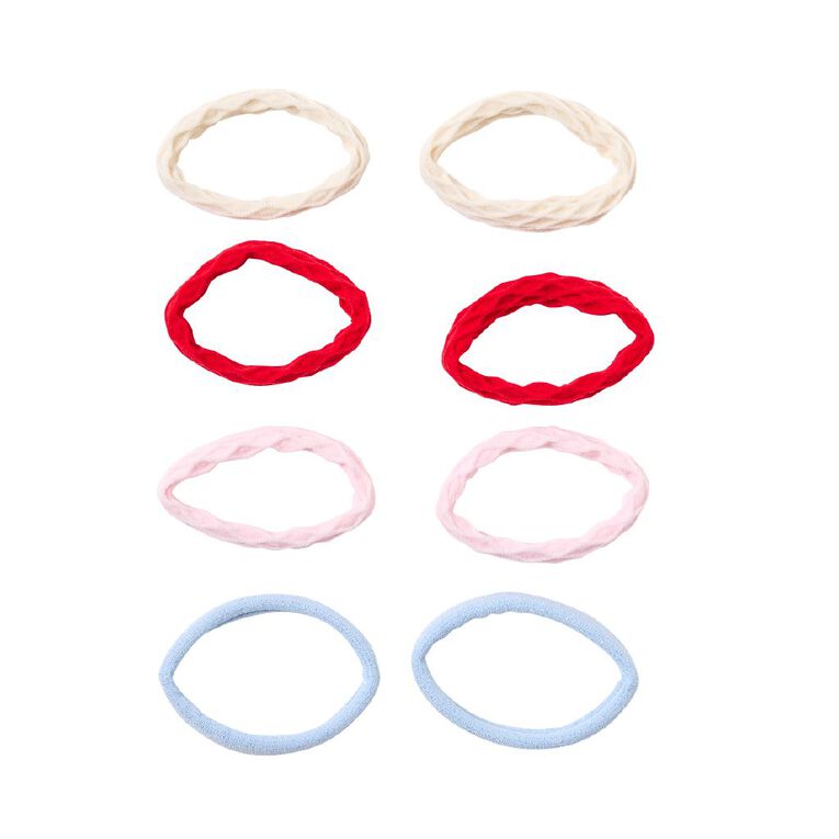 Poppi Hair Elastics Pink Hearts 8 Pack, , hi-res