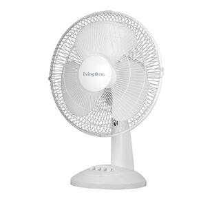 Living & Co Desk Fan - 30cm White