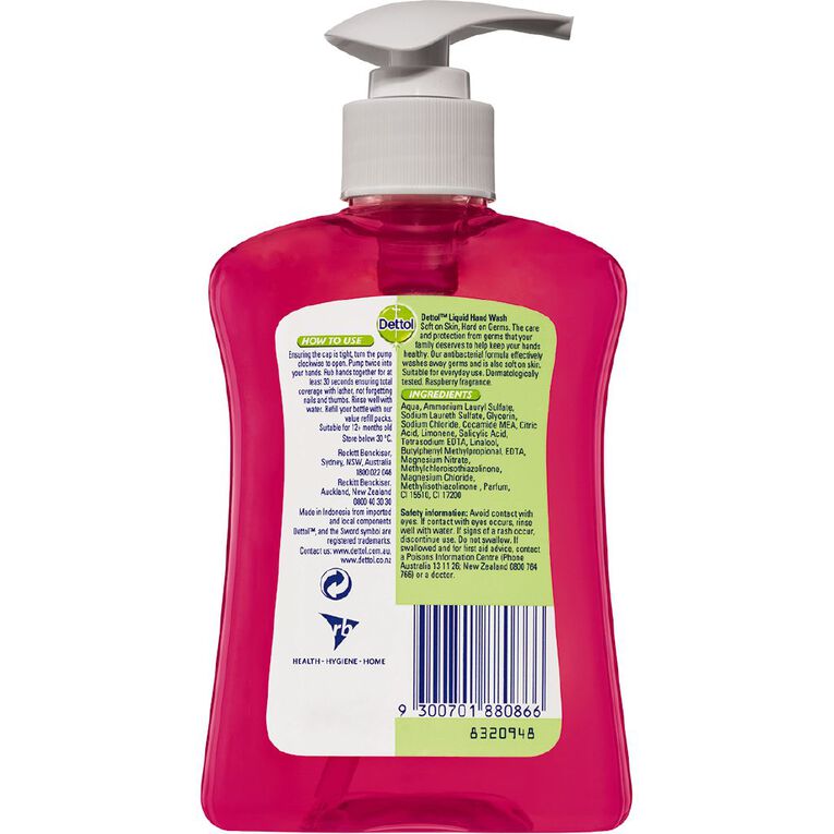 Dettol Liquid Handwash Pump Raspberry 250ml, , hi-res