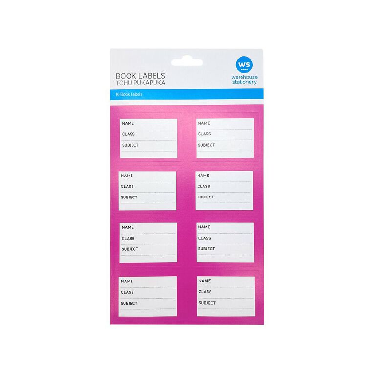 WS Book Labels Pink, , hi-res