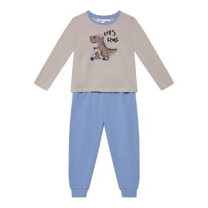 H&H Boy's Knit Longe Sleeve Pyjama Set