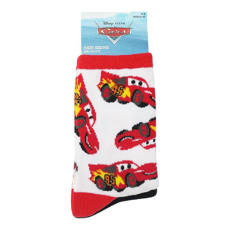 Cars Crew Socks 4 Pack, Red Mid, hi-res