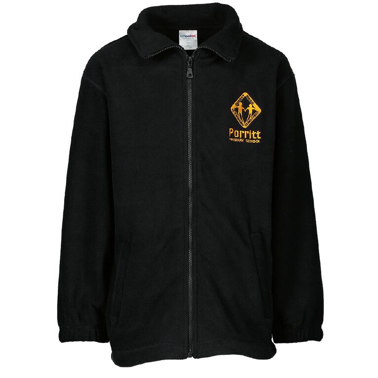 Schooltex Porritt Primary Polar Fleece Jacket with Embroidery, Black, hi-res