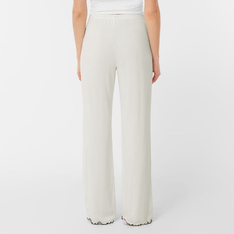 H&H Women's Pointelle Pyjama Pants, White, hi-res