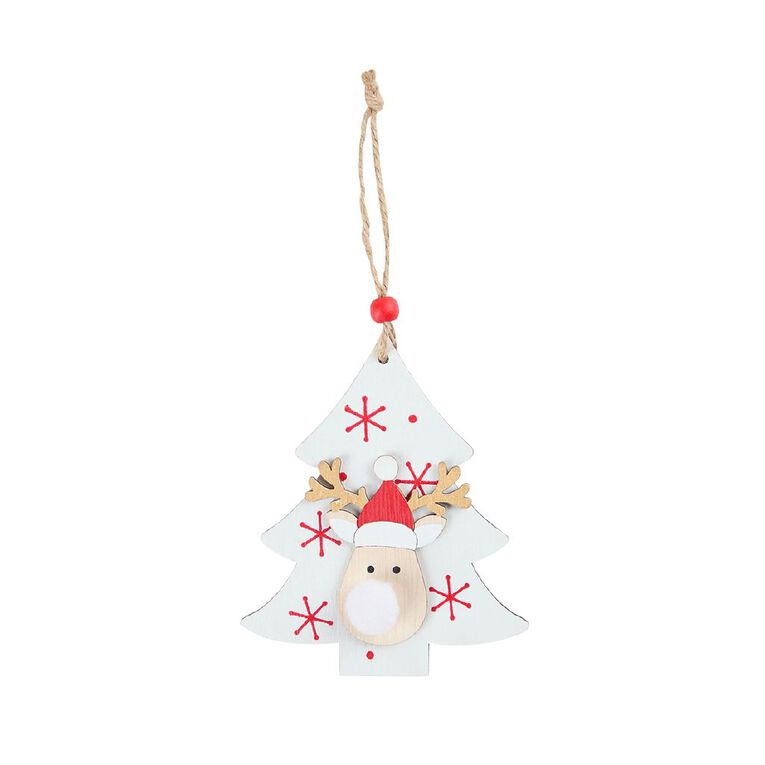Wonderland Wooden Christmas Tree Decoration Assorted, , hi-res