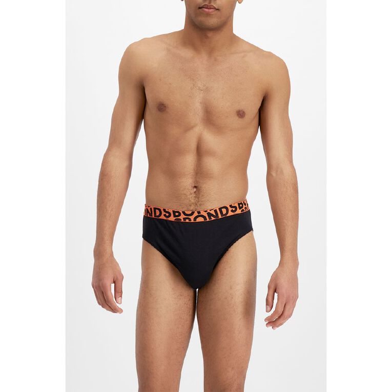 B FOR BONDS Men's Logo Briefs 4 Pack, Black, hi-res