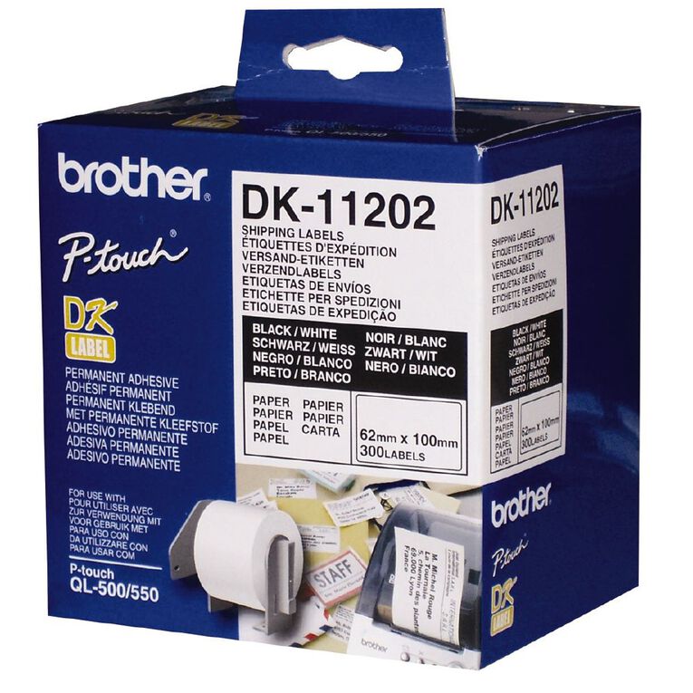 Brother Label Tape Dk11202 62mm x 100mm, , hi-res