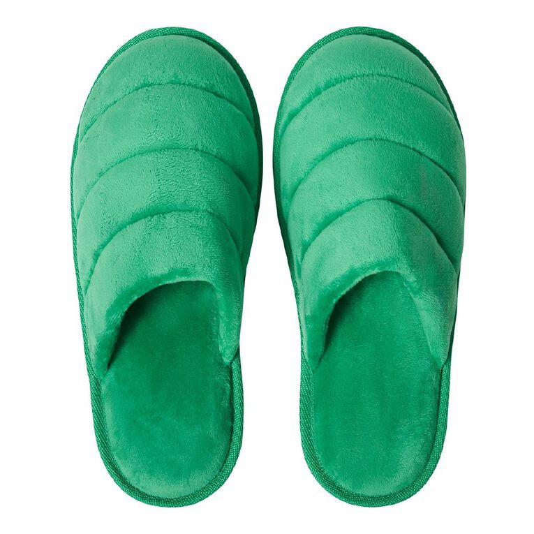 H&H Women's Puff Scuff Slippers, Emerald, hi-res