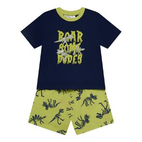 H&H Boys' Tee and Short Knit Pyjama Set