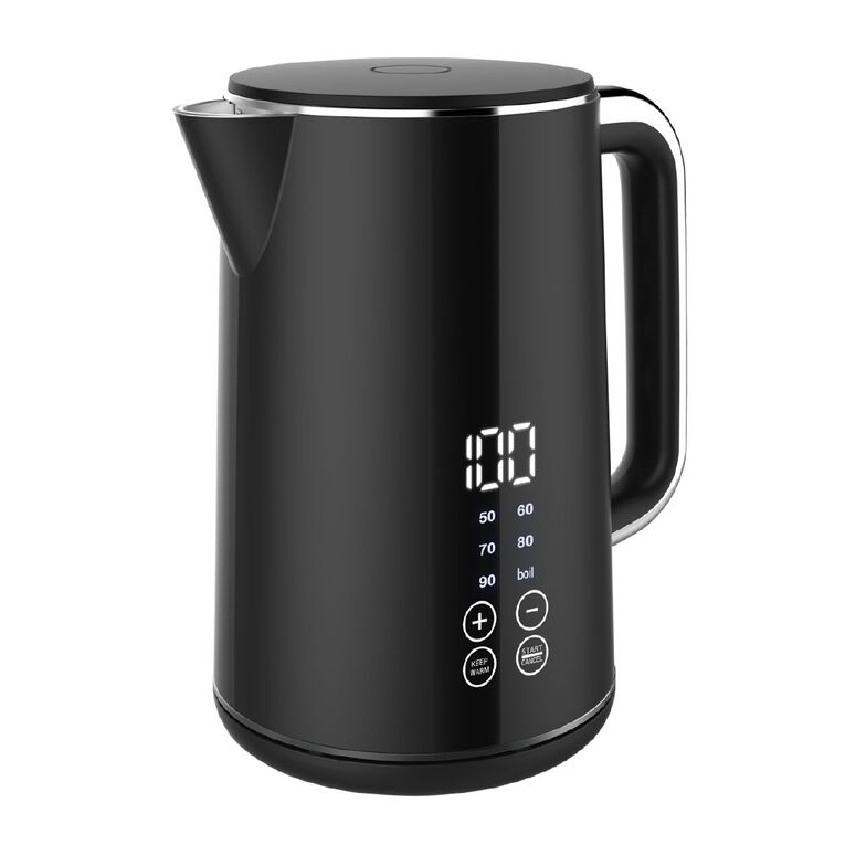 Living & Co Digital Kettle 1.7L Black, , hi-res