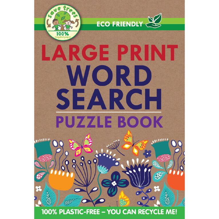 Eco Friendly Large Print Word Search Puzzle Book #1, , hi-res
