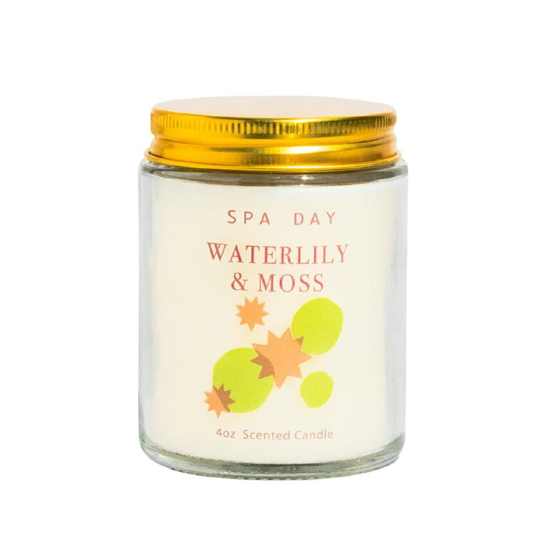 Living & Co Waterlily & Moss 4oz Scented Candle in Jar White White, , hi-res