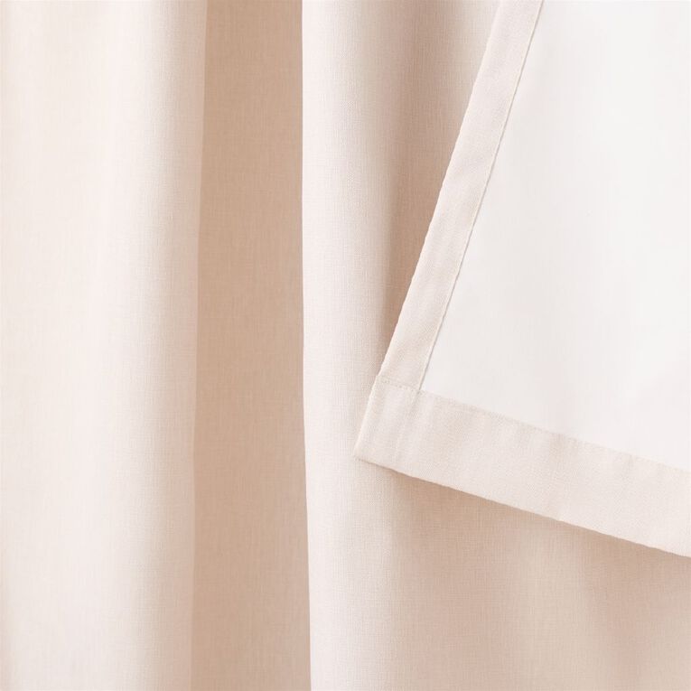 Living & Co Loft Curtains Natural 230-330cm Wide/160cm Drop, , hi-res