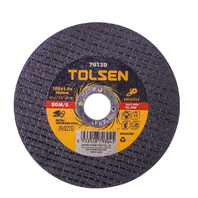 Tolsen Metal Cutting Disc 105mm x 1.0mm x 16mm 10 Pack, , hi-res