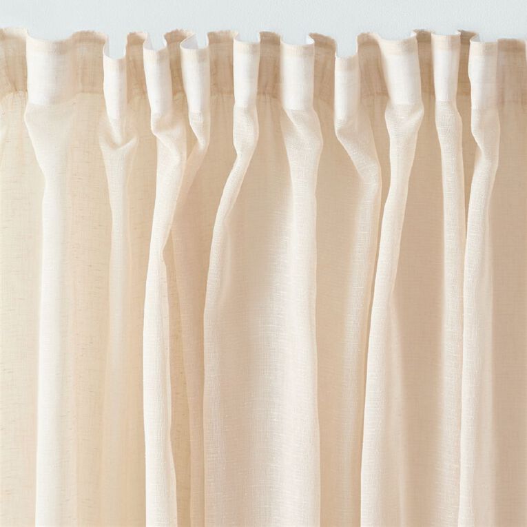 Living & Co Oslo Voile Curtains Natural 90-180cm Wide/240cm Drop, , hi-res