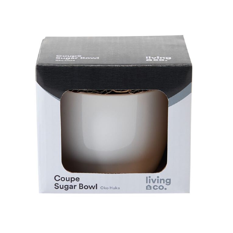 Living & Co Coupe Porcelain Sugar Bowl with Lid White, , hi-res