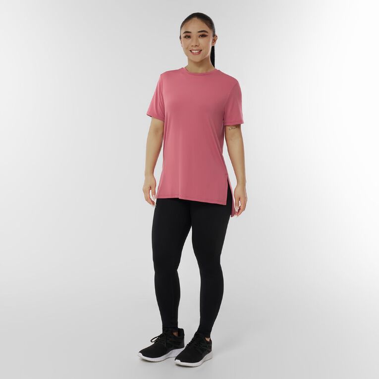 Active Intent Women's Active Mesh Panel Tee, Pink Dark, hi-res