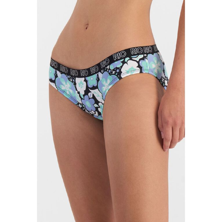 Rio Women's Bikini Briefs 5 Pack, Aqua, hi-res