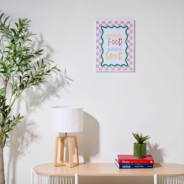 Living & Co Framed Print Good Food Good Mood 30cm x 40cm, , hi-res