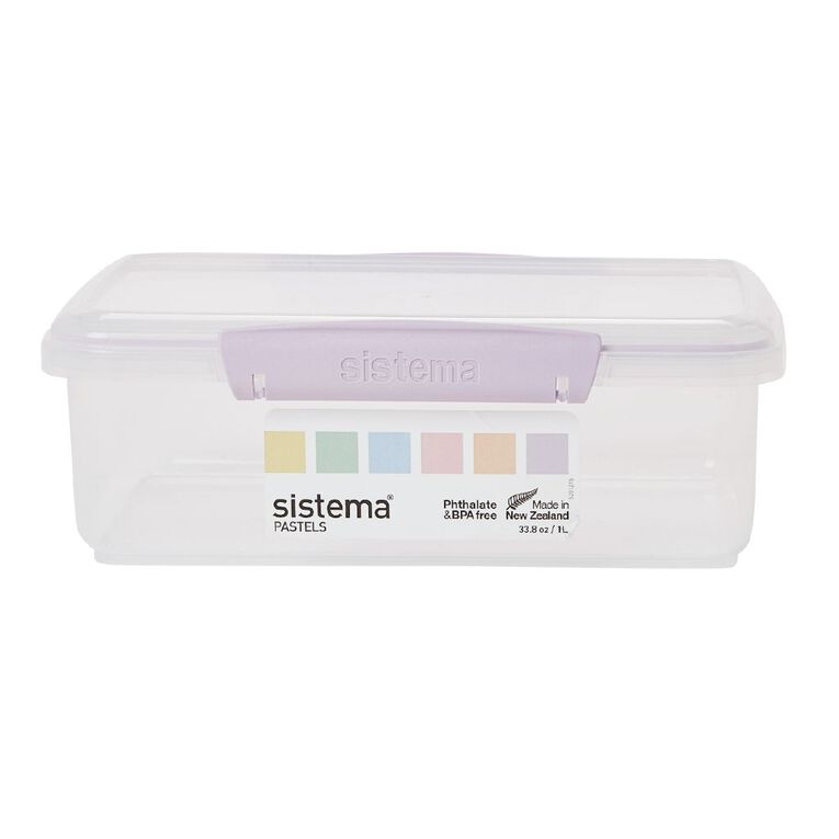 Sistema Klip It Pastels Rectangular Box Assorted Colours 2L, , hi-res