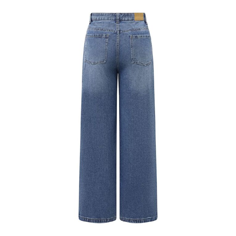 H&H Women's Mid Rise Baggy Jeans, Denim Mid, hi-res