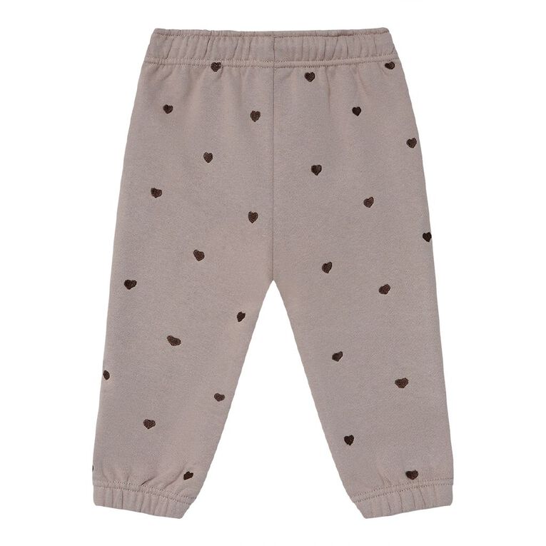 Young Original Toddler Girls' Embroidered Trackpants, Brown Light, hi-res