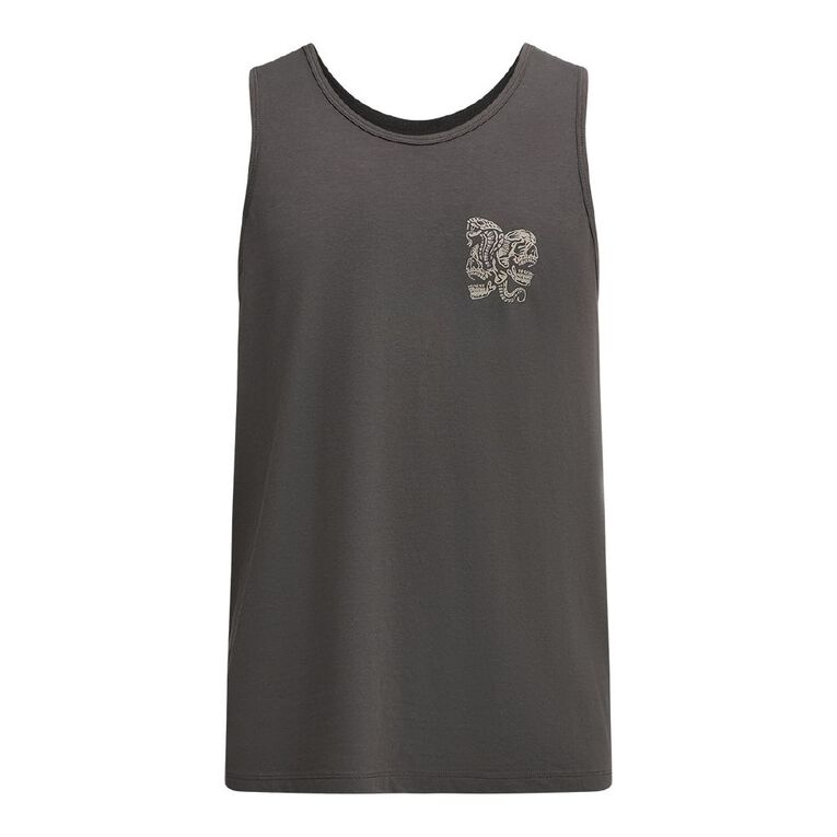 H&H Men's Graphic Print Singlet, Brown Dark, hi-res