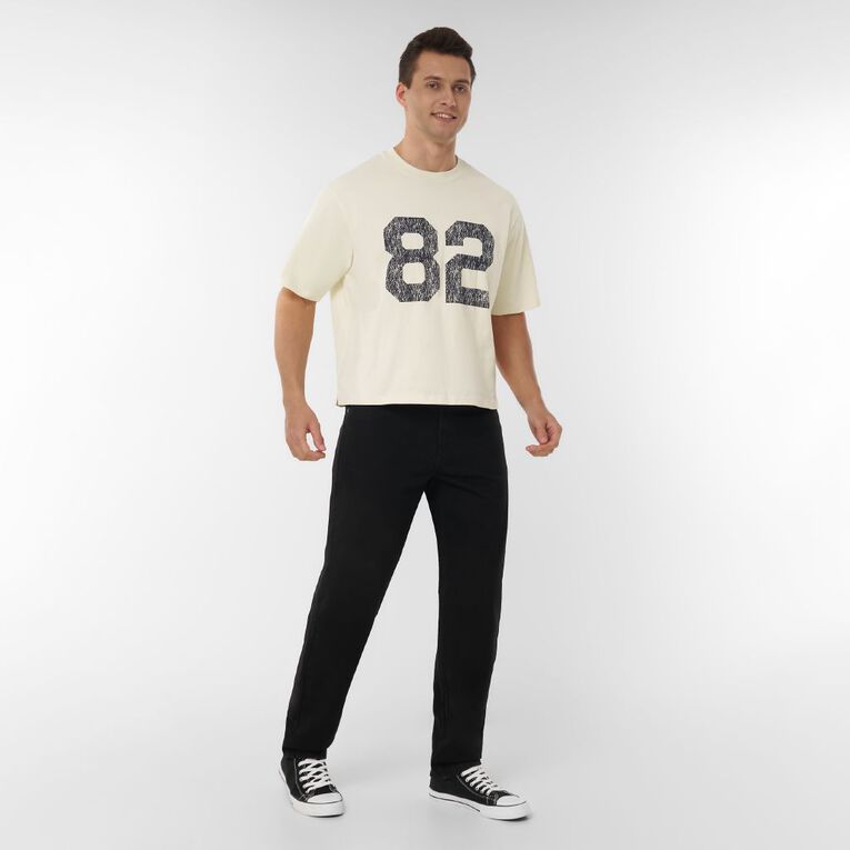 Garage Men's Heavyweight Boxy Crop Tee, Cream, hi-res