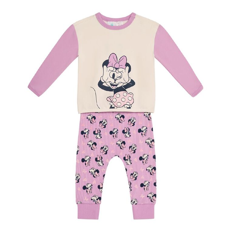 Minnie Mouse Babies' Long Sleeve 2 Piece Set, Purple Mid, hi-res