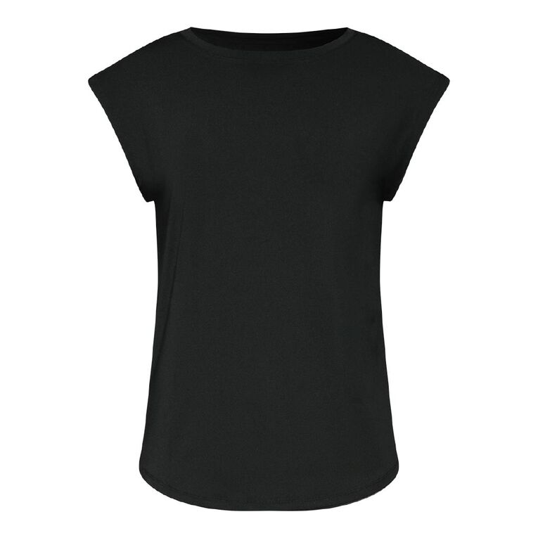 Active Intent Women's Mesh Back Tee, Black, hi-res