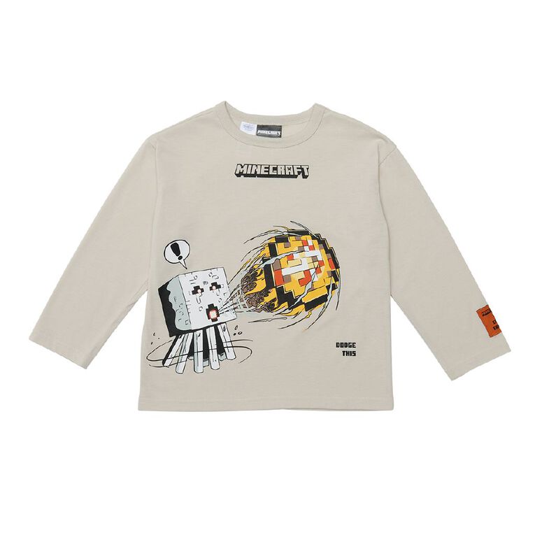 Minecraft Long Sleeve Tee, Cream, hi-res
