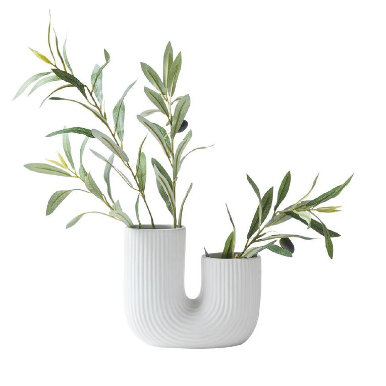 Living & Co Ceramic U Shaped Vase, , hi-res