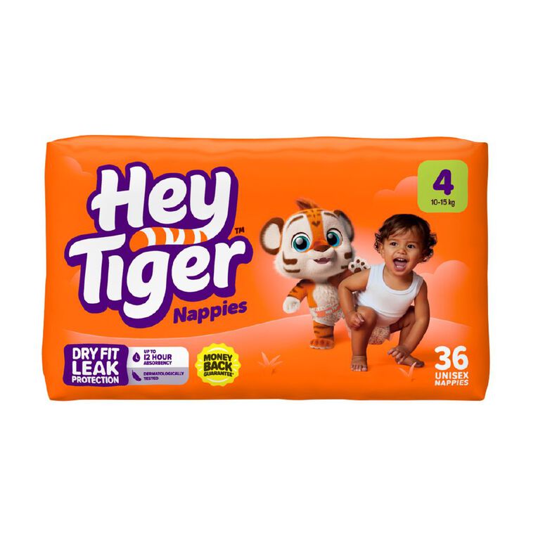 Hey Tiger Nappies Size 4 36 Piece, , hi-res