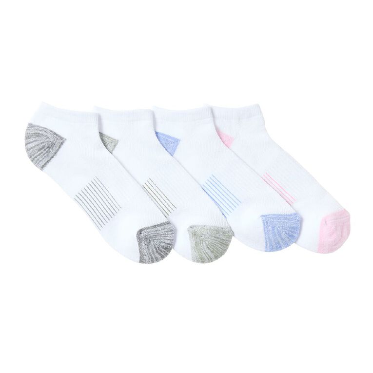 Active Intent Women's Cushioned Low Cut Socks 5 Pack, White, hi-res