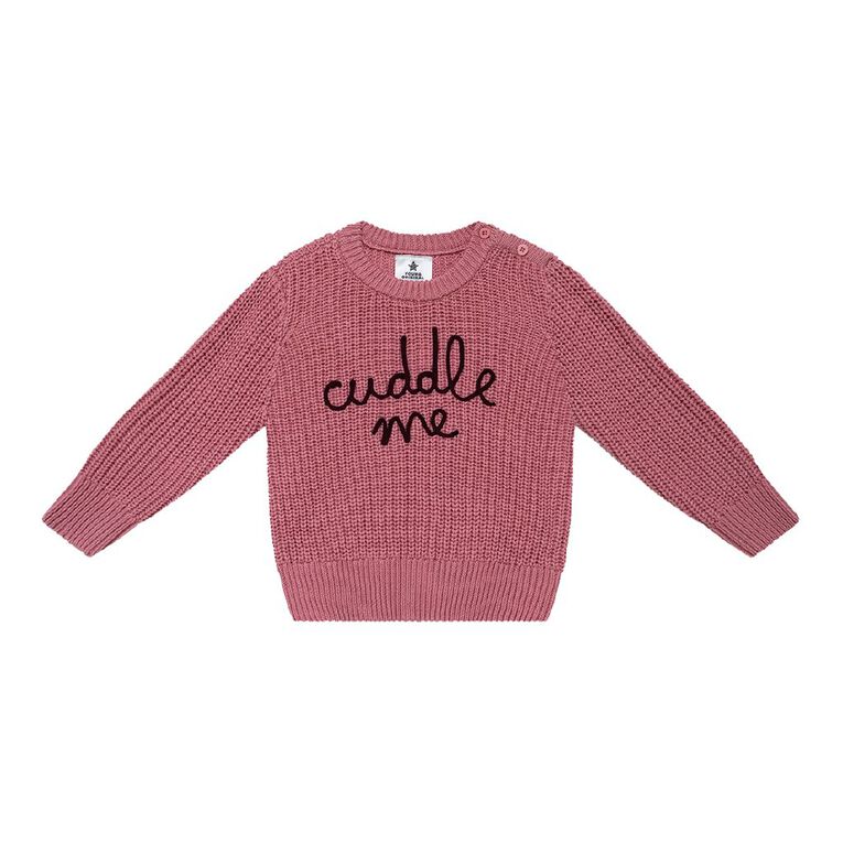Young Original Babies' Cotton Knitted Jumper, Pink Mid, hi-res