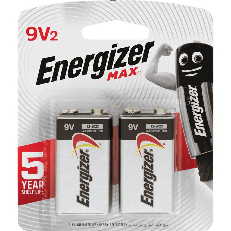 Energizer Max Alkaline Batteries 9V 2 Pack 2 Pack, , hi-res