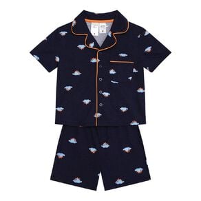 H&H Boys' Short Sleeve Button Through Pyjama Set