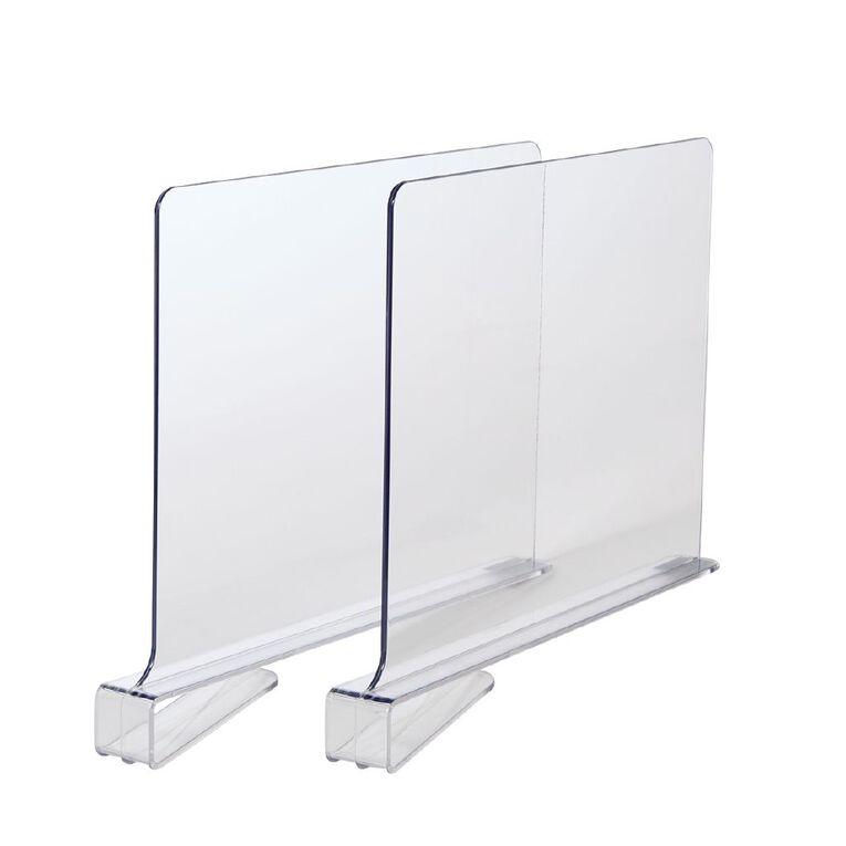 Living & Co 2 Pack Shelf Dividers Clear, , hi-res