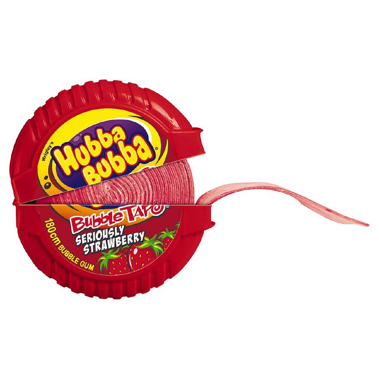 Hubba Bubba Seriously Strawberry Bubble Gum Tape 180cm, , hi-res