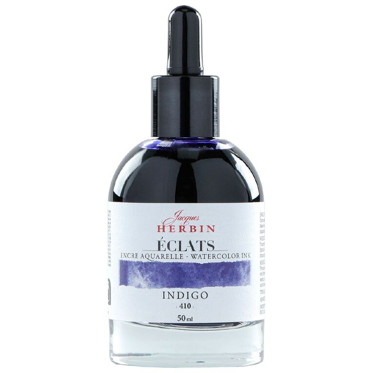 Jacques Herbin Eclats Watercolour Ink 410 Indigo 50ml, , hi-res