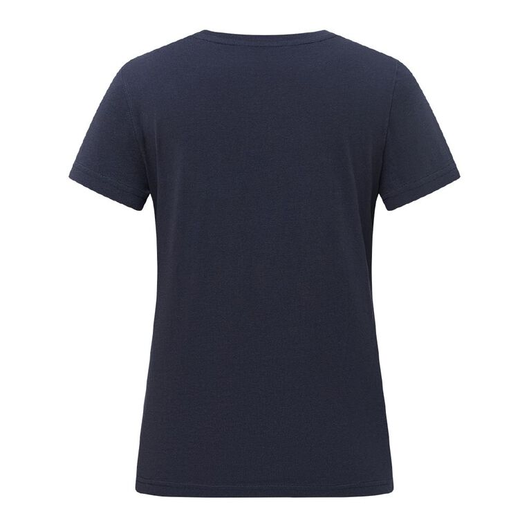 H&H Women's Short Sleeve Crew Neck Tee, Blue Dark, hi-res