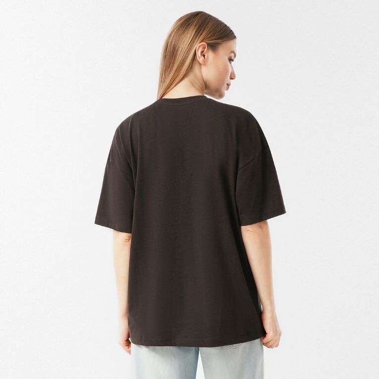 H&H Women's Short Sleeve Boyfriend Graphic Tee, Brown Dark NATURE, hi-res