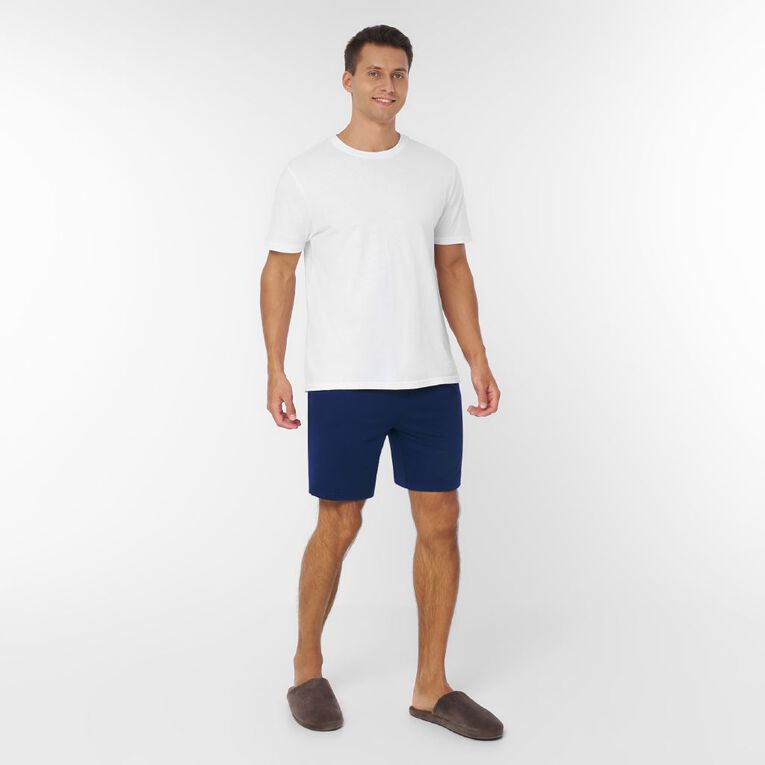 H&H Men's Comfy Pyjama Shorts, Blue Dark, hi-res